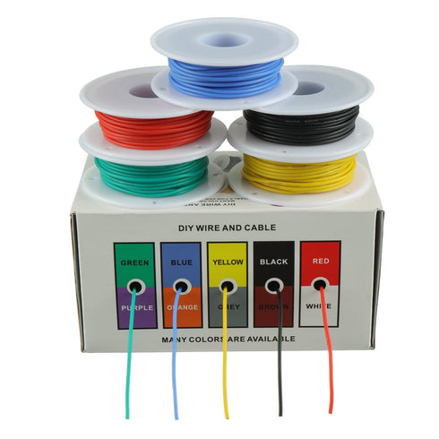 BOJACK 26 AWG Flexible Silicone Wire Kit, 300V Electric Hook up Wire with 20 3mm Heat Shrink Tubings, Mini Wire