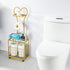 Freestanding Toilet Paper Holder, Drawer Style Storage Compartment, with Storage Shelf Reserve for Phone Tablet