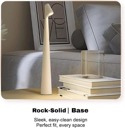 3 LED Desk Lamp with Touch Control, Color Modes, USB-C Rechargeable, Modern Table Light (White, Large)