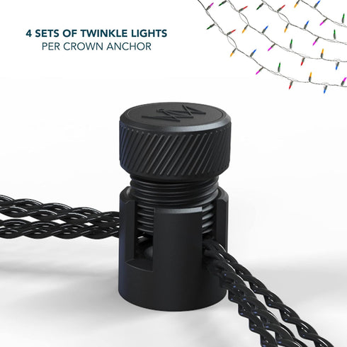 YARDHAUS Crown Elite Mini Hanging Anchors - Secure Solution for String Light Installation, 4 Pack, Up to 60'