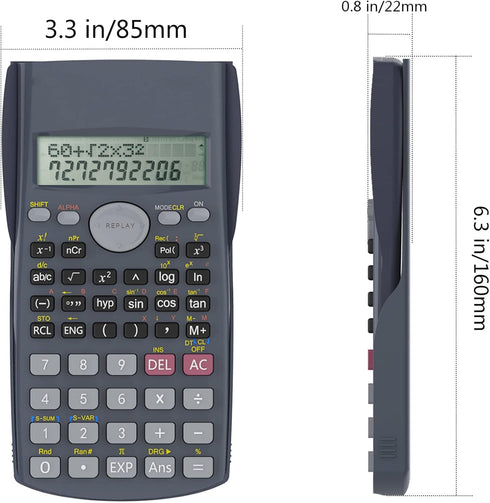 Helect 2-Line Engineering Scientific Calculator, Black, Suitable for School and Business