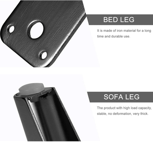 Luxshiny Iron Furniture Legs Oblique Design Cabinet Sofa Support Feet for Bed Desk Wardrobe Tv Stand with Moisture