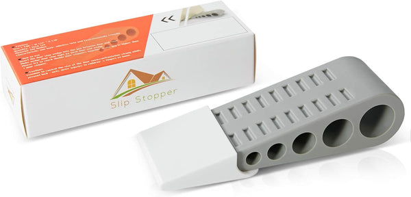 Door Stoppers, Anti-Slip Rubber Door Stop with Holder, Works on All Floor Types (1 Pack, Grey) for Bottom of Door