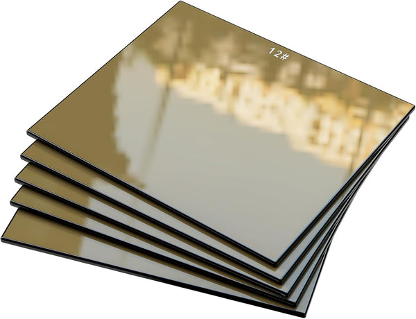 TRQWH 5pcs Welding Glass Lens Shade 12 Gold Hardened Glass Lens 4.5"