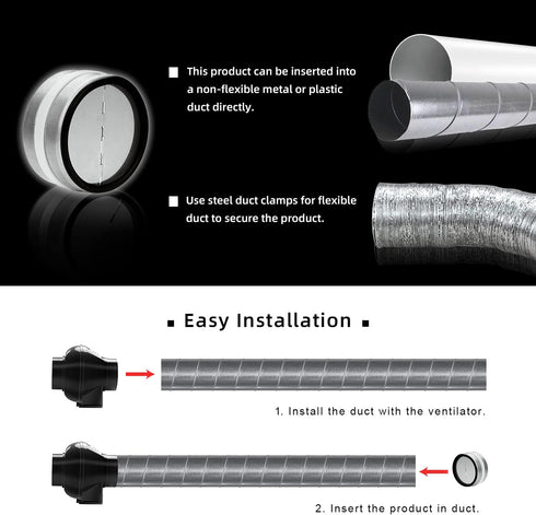 8-Inch FRESH SPEED Backdraft Damper Shutter Inline Spring Loaded for Dryer Duct