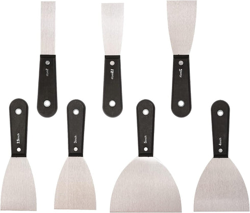 7 PCS Drywall Tools Set - Stainless Steel Putty Knife Scraper, Spackle Knife for Spreading Drywall Spackle Mud