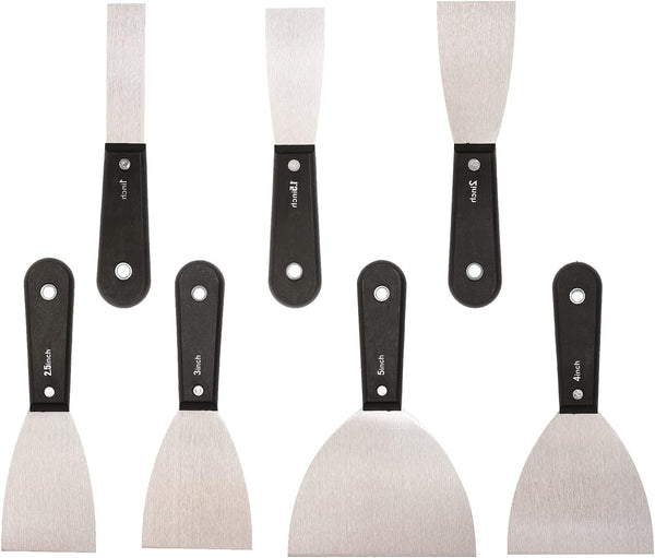 7 PCS Drywall Tools Set - Stainless Steel Putty Knife Scraper, Spackle Knife for Spreading Drywall Spackle Mud