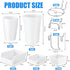 Roowest 60 Pcs Pegboard Cups Set, Wall Organizer with Hooks and Loops for Office Storage, Garage, Craft Workshop, White