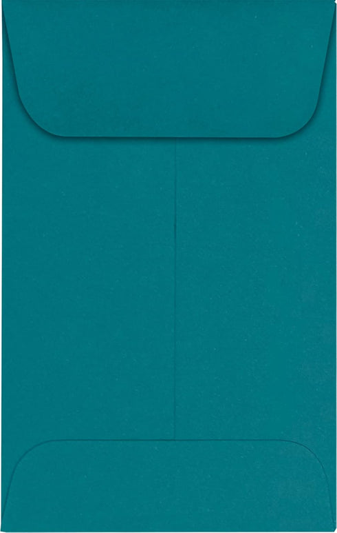 LUXPaper #1 Coin Envelopes, 2 1/4" x 3 1/2", Teal, 80lb Text, 50 Qty