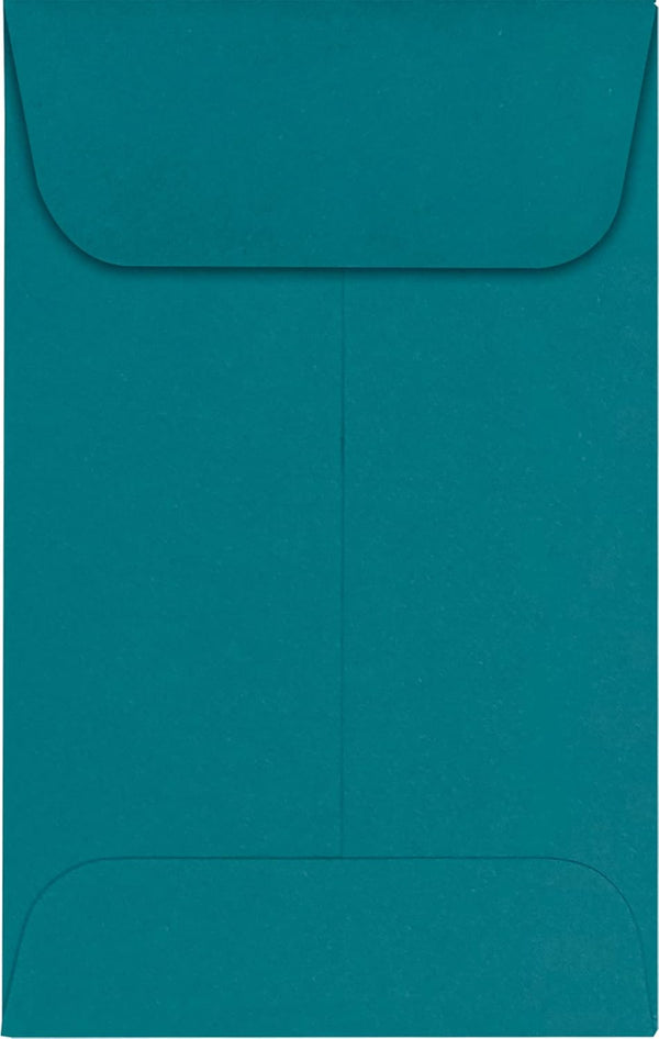 LUXPaper #1 Coin Envelopes, 2 1/4" x 3 1/2", Teal, 80lb Text, 50 Qty
