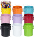 9 Pack Metal Pen Holders, Colorful Desktop Pencil Cups, Mini Pencil Bucket with Handle, Makeup Brush Storage