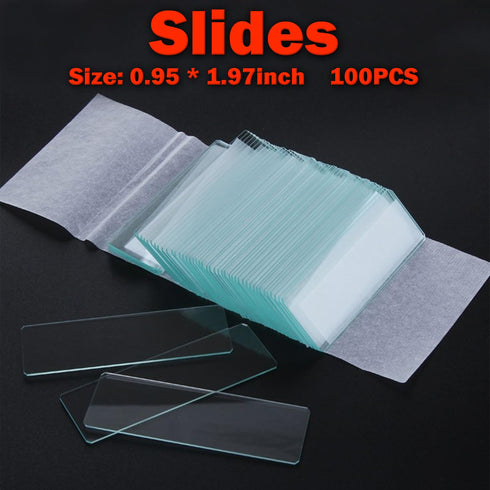 Pemoupnd 300 90 Microscope(300 Microscope Slides, Covers Kit PCS for Teachers Students Families Science Enthusiasts