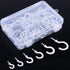 Swpeet 100Pcs White Cup Hooks Assortment Kit, Vinyl Coated Ceiling & Wall Hooks for Home, Office
