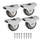 Mini Fixed Caster Wheels, 1 Inch Low Profile Small Casters with Screws for Furniture Cabinet, 4 Pack