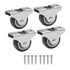 Mini Fixed Caster Wheels, 1 Inch Low Profile Small Casters with Screws for Furniture Cabinet, 4 Pack