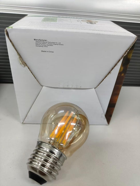 G14 Bulbs 4W=40W, A15, 400LM Bulb, E26, 4-Pack, HQ-H039 Qualilux Small Dusk to Dawn Edison Light Outdoor, Vintage Amber
