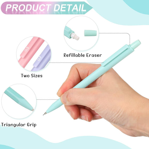 Ctosree 72 Pcs Cute Mechanical Pencil Set, Pastel Mechanical Pencils for Kids, Aesthetic for Writing