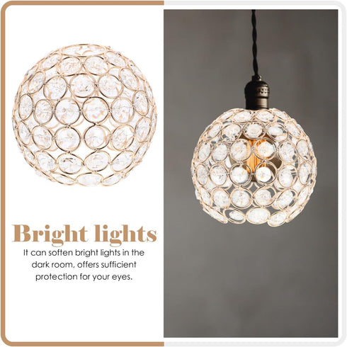 4.33In ARTIBETTER Crystal Glass Lampshade Decorative Ceiling Light Cover Replacement Fixture for Home Bedroom Cafe