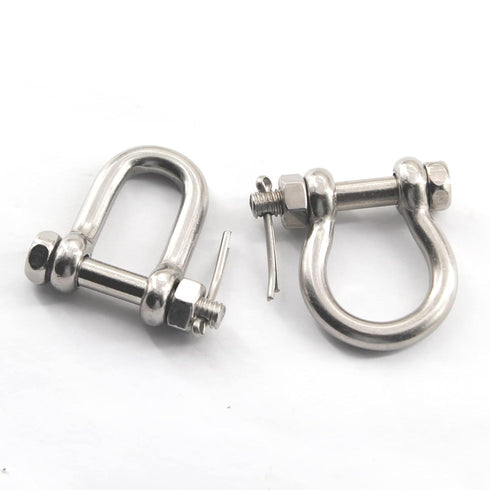 M6 D Shackle Anchor Shackle, Stainless Steel 304 D Ring Shackle with Cotter Pin for Cars, Trucks, Material Handling