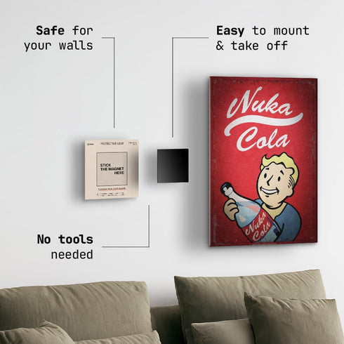 3-Pack Displate Magnetic Wall Mount Kit for Hanging Pictures, Peel & Stick Wall Magnets with Safe Removable Adhesive