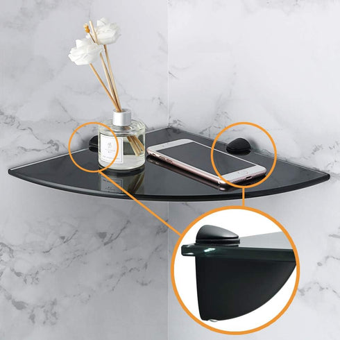 Alise 2 Pcs Adjustable Brackets for Board/Glass Floating Shelf, Wall Mount Support Holder Accessories (Black Finish)