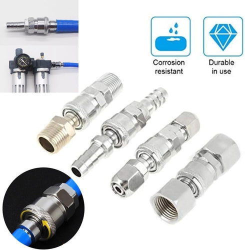 8pcs BSP 1/2" Air Hose Coupler Quick Connector Set for Pneumatic Plug Socket
