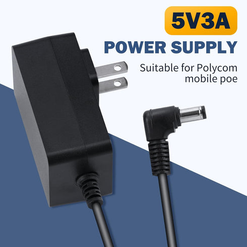 Polycom Power Cord for VVX 150, 250, 350, 450, 2200-48872-001, Compatible with Polycom VVX Power Adapter