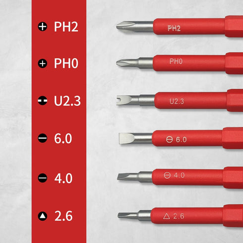 HOUSERAN Insulated Screwdriver Set, 5 Pcs Electrician Tools Kit with Case, 1000V, Screw Driver with Interchangeable