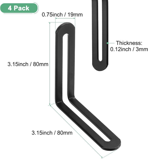 4-Pack 3.15 3.15 M METERXITY Adjustable L-Shape Corner Brace, x in Stainless Steel Right Angle Brackets with Slotted