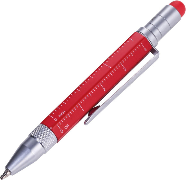 Troika Multi-Tasking Ballpoint Pen (Small) with Ruler, Screwdriver, Stylus, Black Lead, 2 Refills,