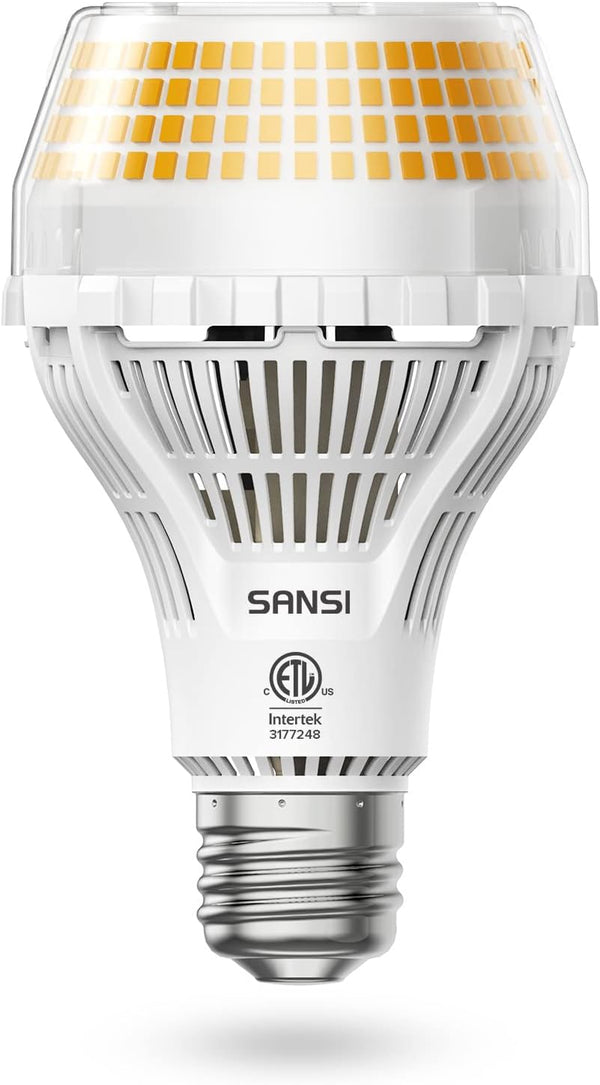 SANSI Upgraded 300W Equivalent LED Light Bulb, 5000 Lumens, A21 Non-dimmable, 30W Power, 3000K