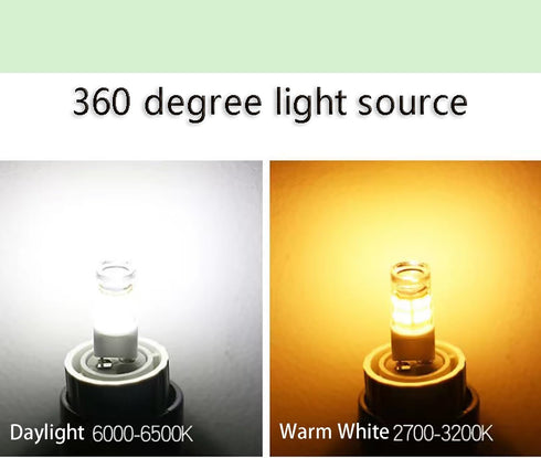 G8 LED Bulb 3W, Equivalent to G8 Halogen 20W-25W, T4 JCD Type Bi-Pin G8 Base, 3000K Warm White, 10 Pack