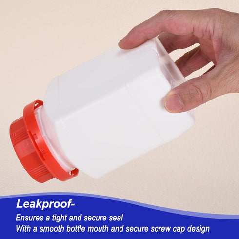PATIKIL 2 Pcs 500ml HDPE Wide Mouth Square Reagent Bottles with Screw Cap for Lab Storage, White