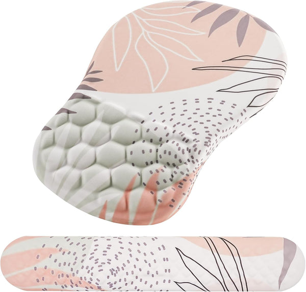 Mouse Pad Wrist Support - 2 in 1 Keyboard Wrist Rest + Ergonomic Mouse Pad for Easy Typing & Pain Relief