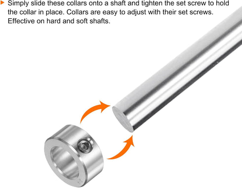 Shaft Collar Set Screw, 3/4" Bore 304 Stainless Steel, 1-1/4" OD, 9/16" Width for Wheel Barrow Axle, Machine Tools