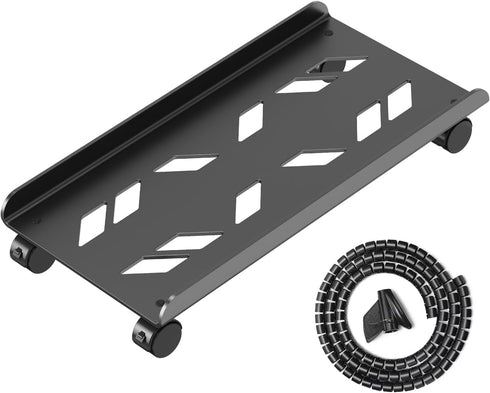 Computer Tower Stand, Ventilated Mobile CPU Stand Fits Most PC Tower, Steel