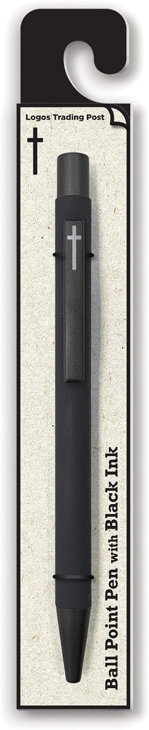 Christian Black Ink Pens with Cross, Soft Touch Barrel Ballpoint Pen with Clip, Inspirational Gifts for Bible Journaling