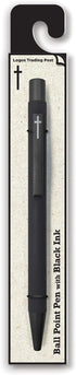 Christian Black Ink Pens with Cross, Soft Touch Barrel Ballpoint Pen with Clip, Inspirational Gifts for Bible Journaling