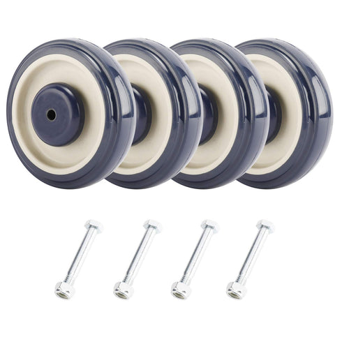 DasMarine 4 Pack Shopping Cart Replacement Wheels, 5'' Diameter Shopping Cart Caster
