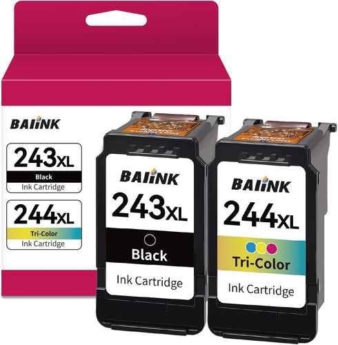 Remanufactured Ink Cartridge Combo Pack for Canon Ink 243 and 244 (Black Tricolor) for TR4520 MX490