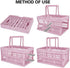 organizing,14.96" x9.84"x 7.87" basket,20L Pink crates for storage,plastic baskets for collapsible shopping foldable