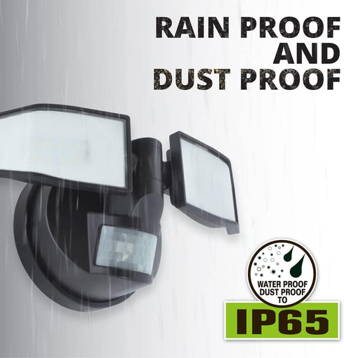 5000K, IP65, 400 Good Earth Lighting LED Motion Activated Battery-Operated Security Flood Light - Bronze, auto Shut