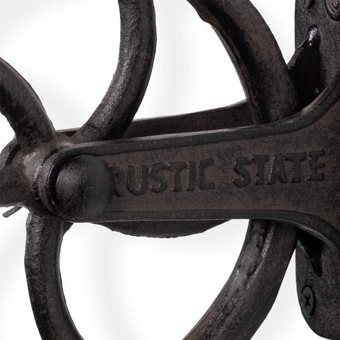 6.75 Inch Rustic State Halat Cast Iron Vintage Industrial Wheel Farmhouse Wall Mount Pulley Diameter for Custom Make