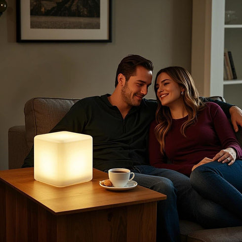 8", Dimmable 16 4 Mr.Go Rechargeable LED Color-Changing Light Cube Soothing Mood Lamp with Remote, RGB Colors Modes