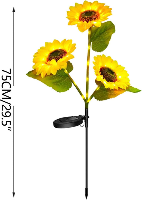 Generic Solar Powered Flower Lights Outdoor - LED Sunflower Stake Lamps with Realistic Look, Ideal for Garden Borders