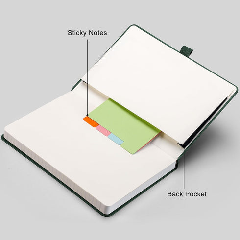 RETTACY Journaling Notebooks, A5 Lined Journal Notebook with 192 Numbered Pages per Pack, Leather Hardcover Journals