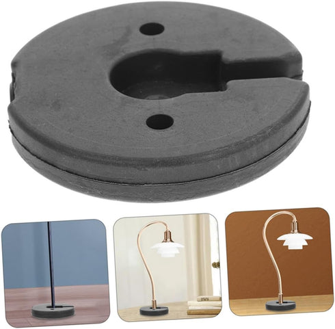 2pcs MERRYHAPY Heavy-duty Iron Lamp Base Weight Blocks Compact Round Chassis for Desk and Floor Lamps Decorative
