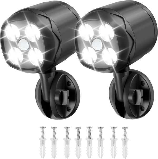 Battery Operated Motion Outdoor Waterproof Lights, 800 Lumen Ultra Bright Battery Powered