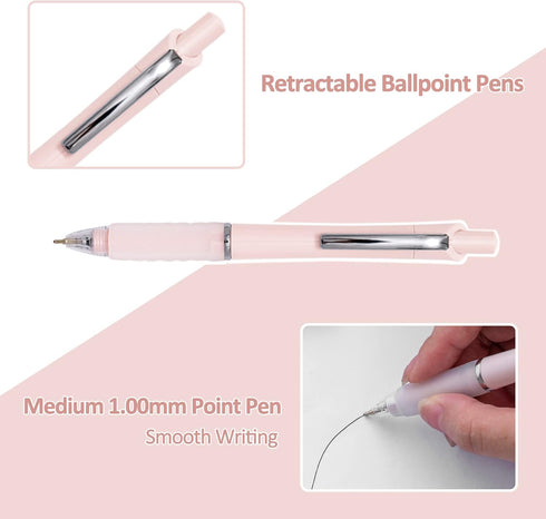 Ball Point Pen Black Ink Ballpoint Pens with Super Soft Grip Medium Point 1.0mm Office Pens (6 pack) by Aisibeiger