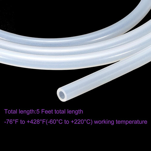 DMiotech 1/4" ID 5/16" OD 5 Feet Silicone Tube, Translucent Industrial Silicone Tubing for Water Air Pump
